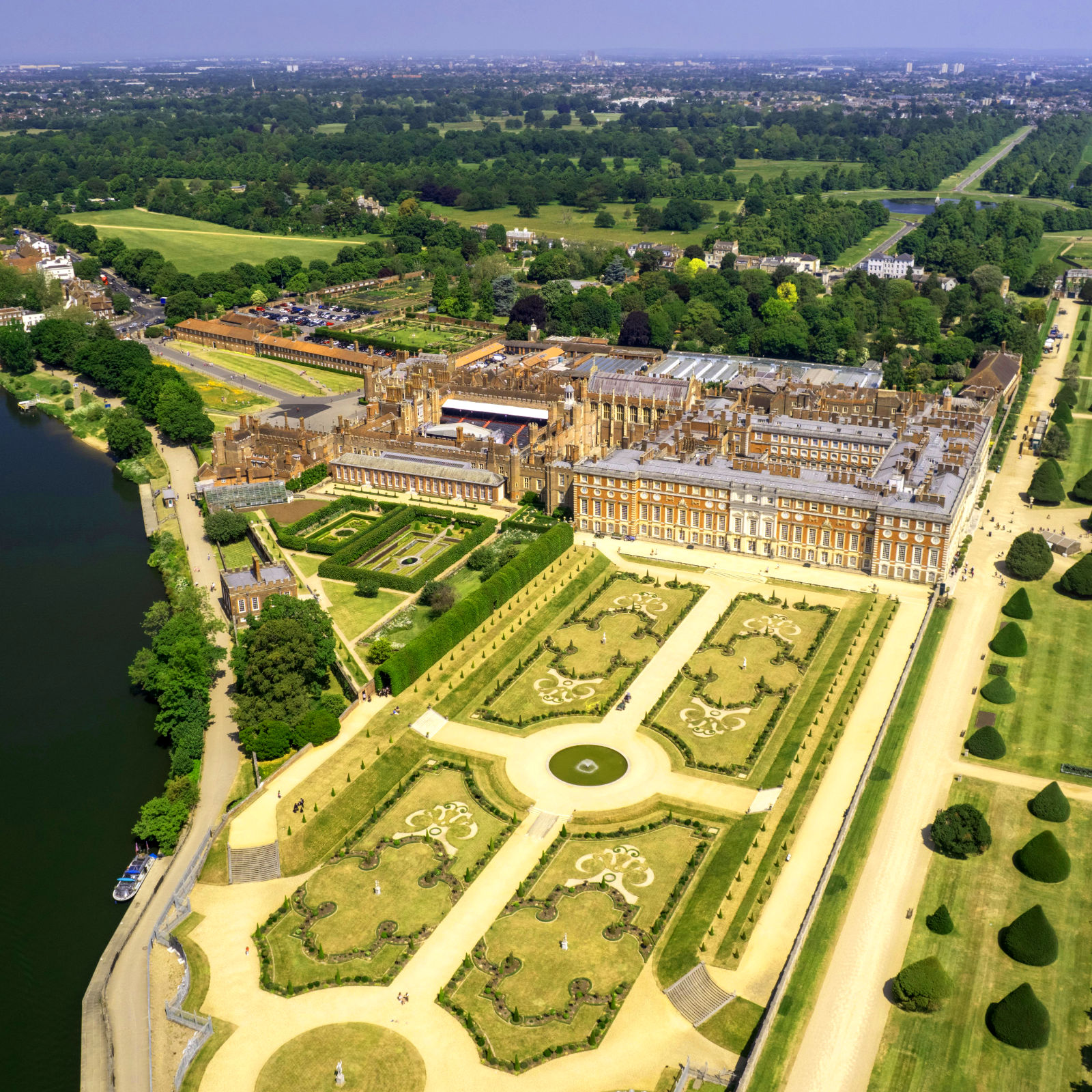 Hampton Court Palace from overhead