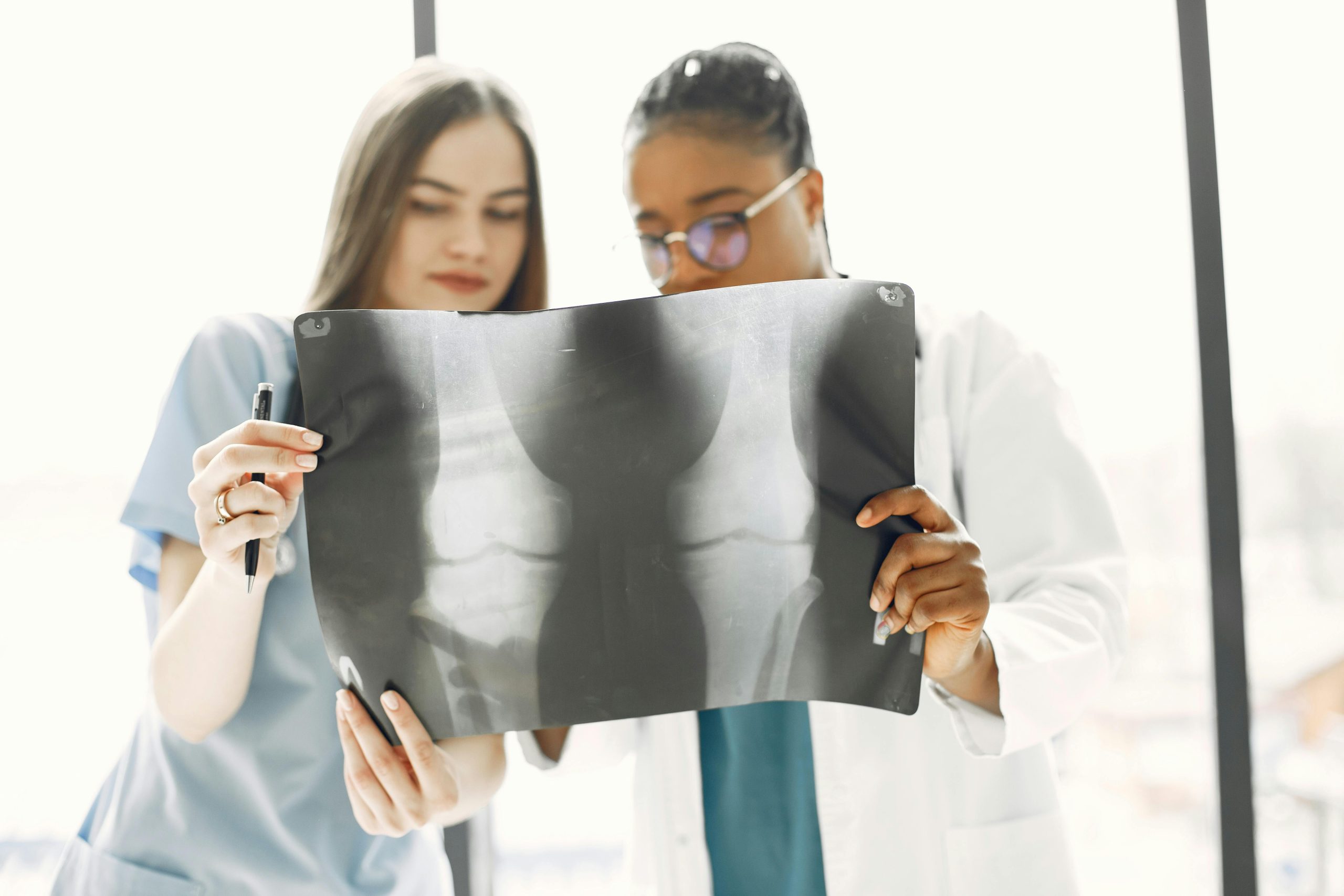 Students learning to examine x-ray